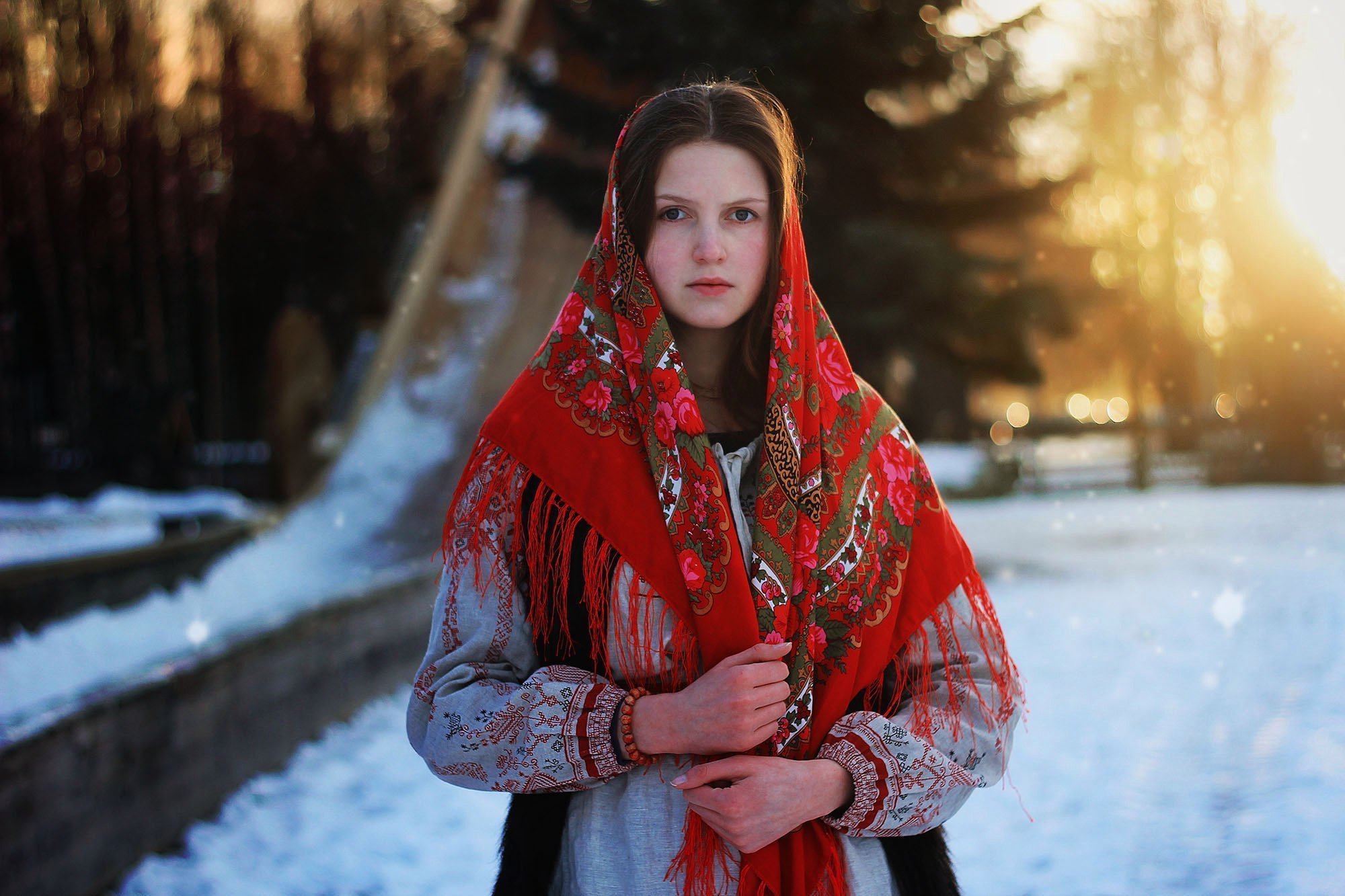 Girls in Slavic costumes in Rajshahi